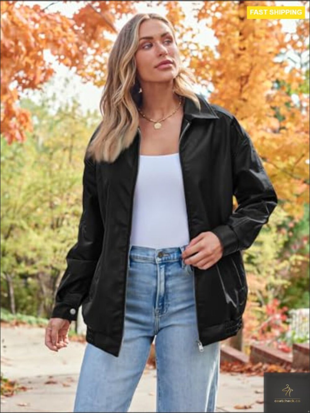 Oversized Faux Leather Motorcycle Jacket Y2K Punk Style Zipper Closure - Picture 2 of 5